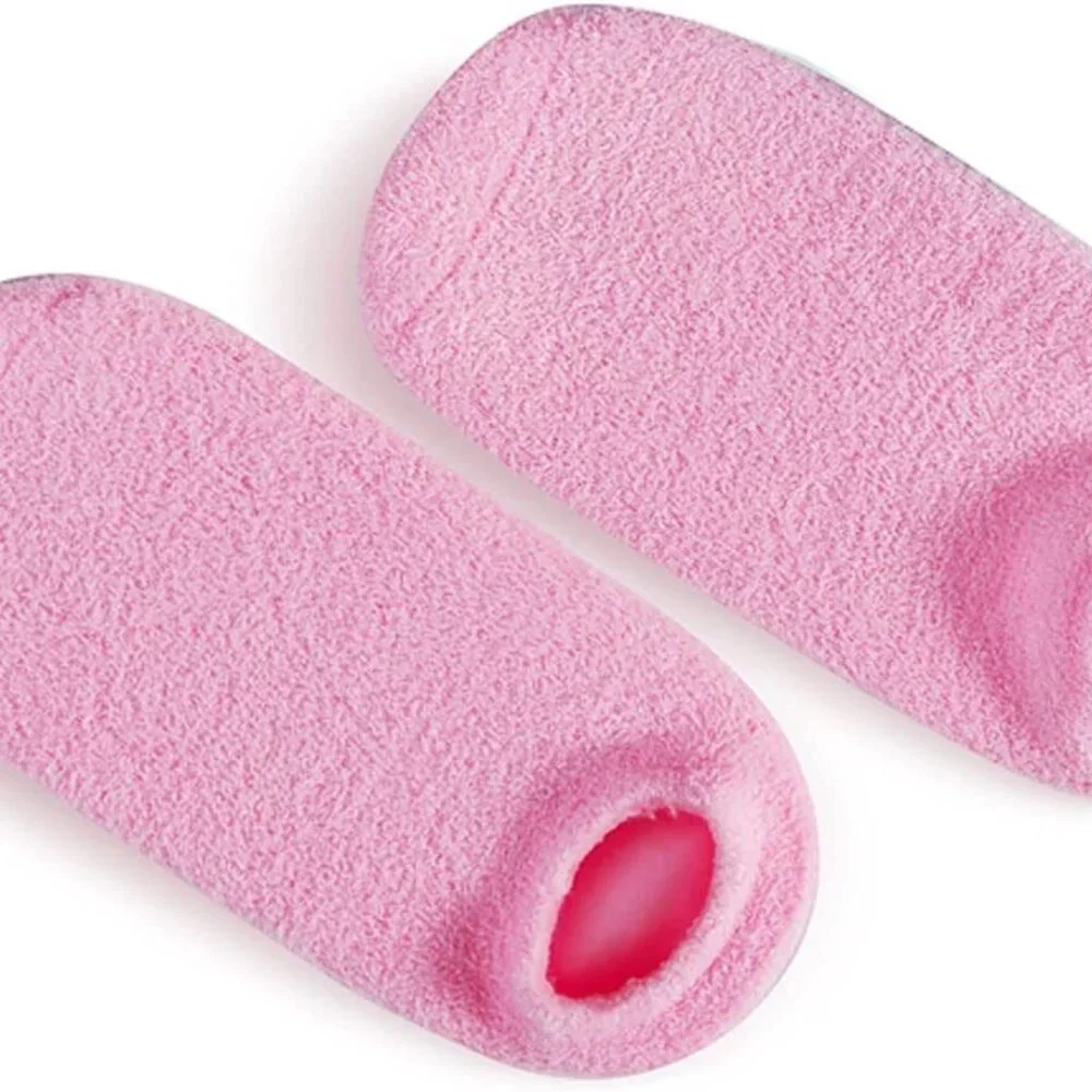 Moisturizing Foot Spa Gel Socks - Foot Care for Dry Rough Skin - Pink - One Size
